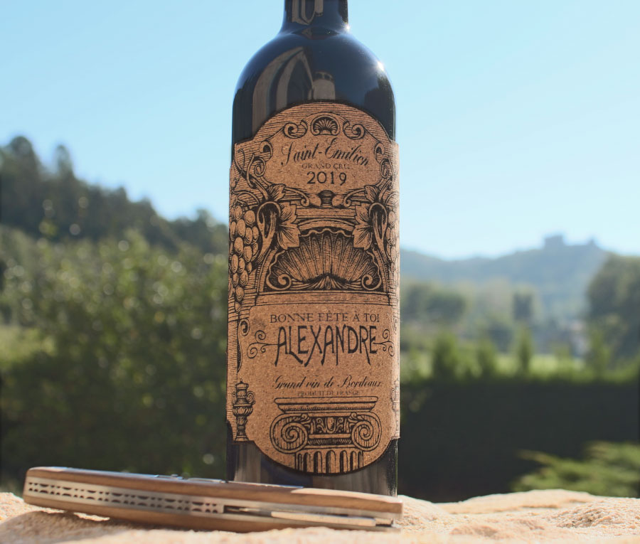 Bouteille de vin Personnalisée Grand cru.