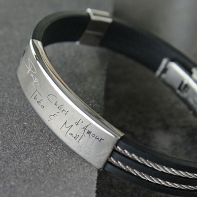 Bracelet avec Votre message Gravé.