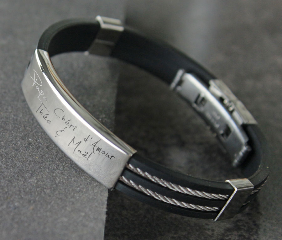 Bracelet avec Votre message Gravé.