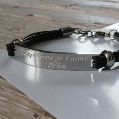 Bracelet avec Votre message Gravé.