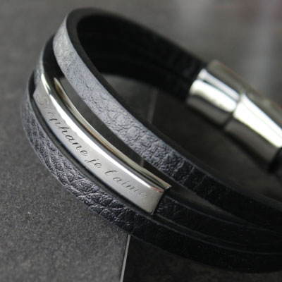 Bracelet personnalisé pour Homme, en Cuir.