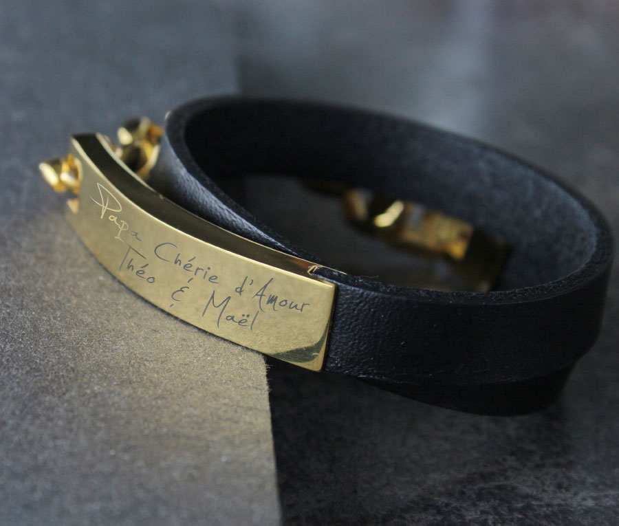 Bracelet pour Homme gravé.