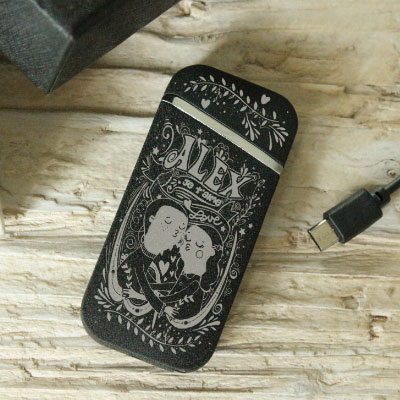 Briquet USB gravé à son Nom.