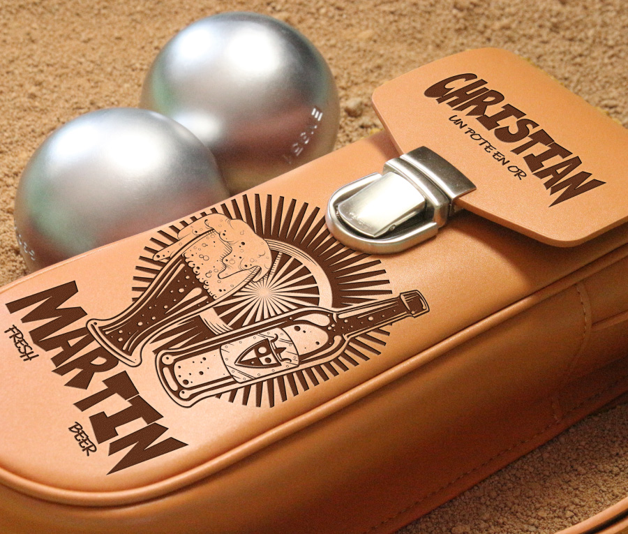 Sacoche Personnalisée pour boules de pétanque.