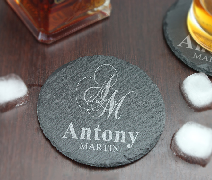 Sous-verre à Whisky en ardoise.