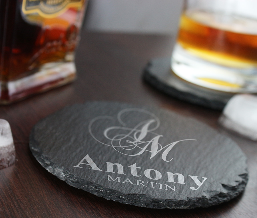 Sous-verre à Whisky en ardoise.